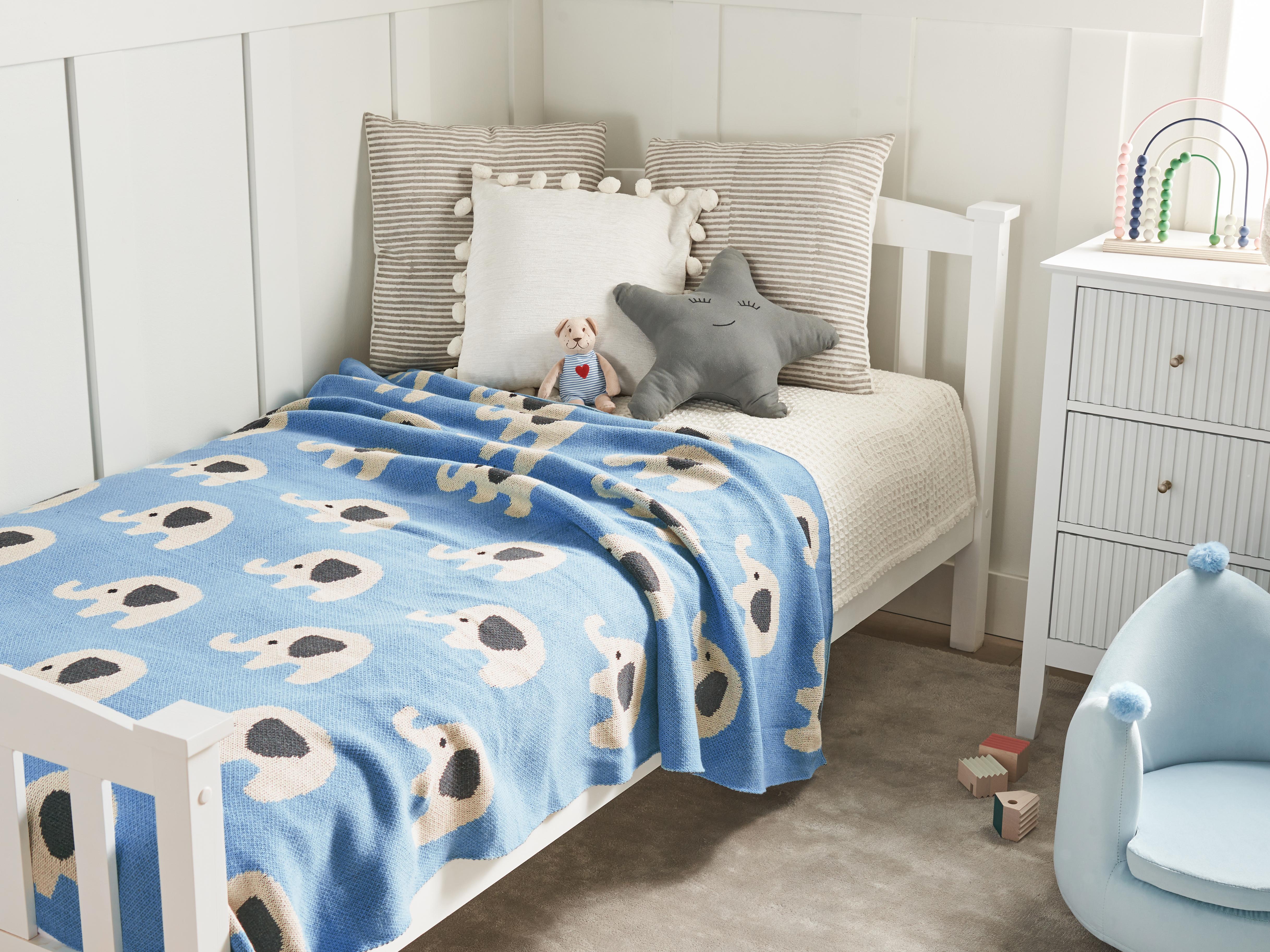 Plaid HILKOT Katoen 130 x 170 cm Blauw