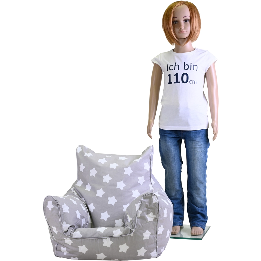 knorr toys® Kindersitzsack Grey white stars grau