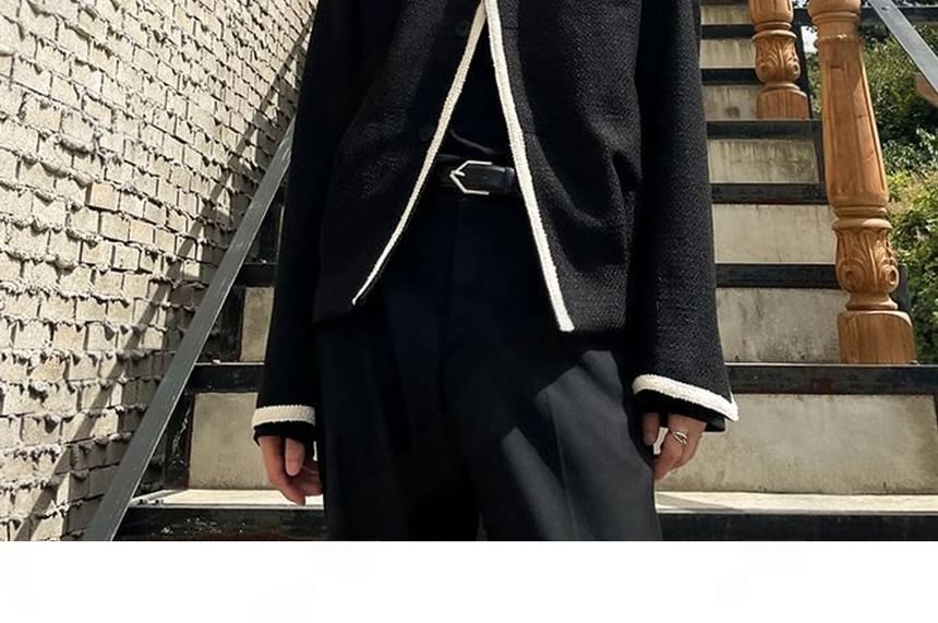 SeoulPop - Unisex tweedjas met contrasterende afwerking