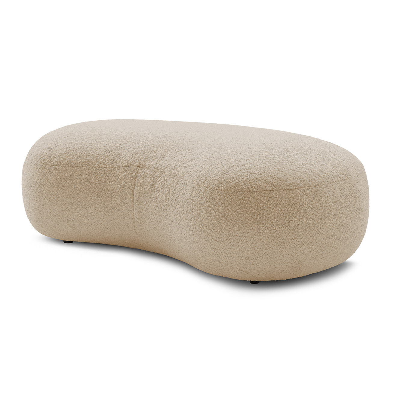 Bobochic Pouf Saint-Germain tissu bouclette beige - 147x90x47 cm