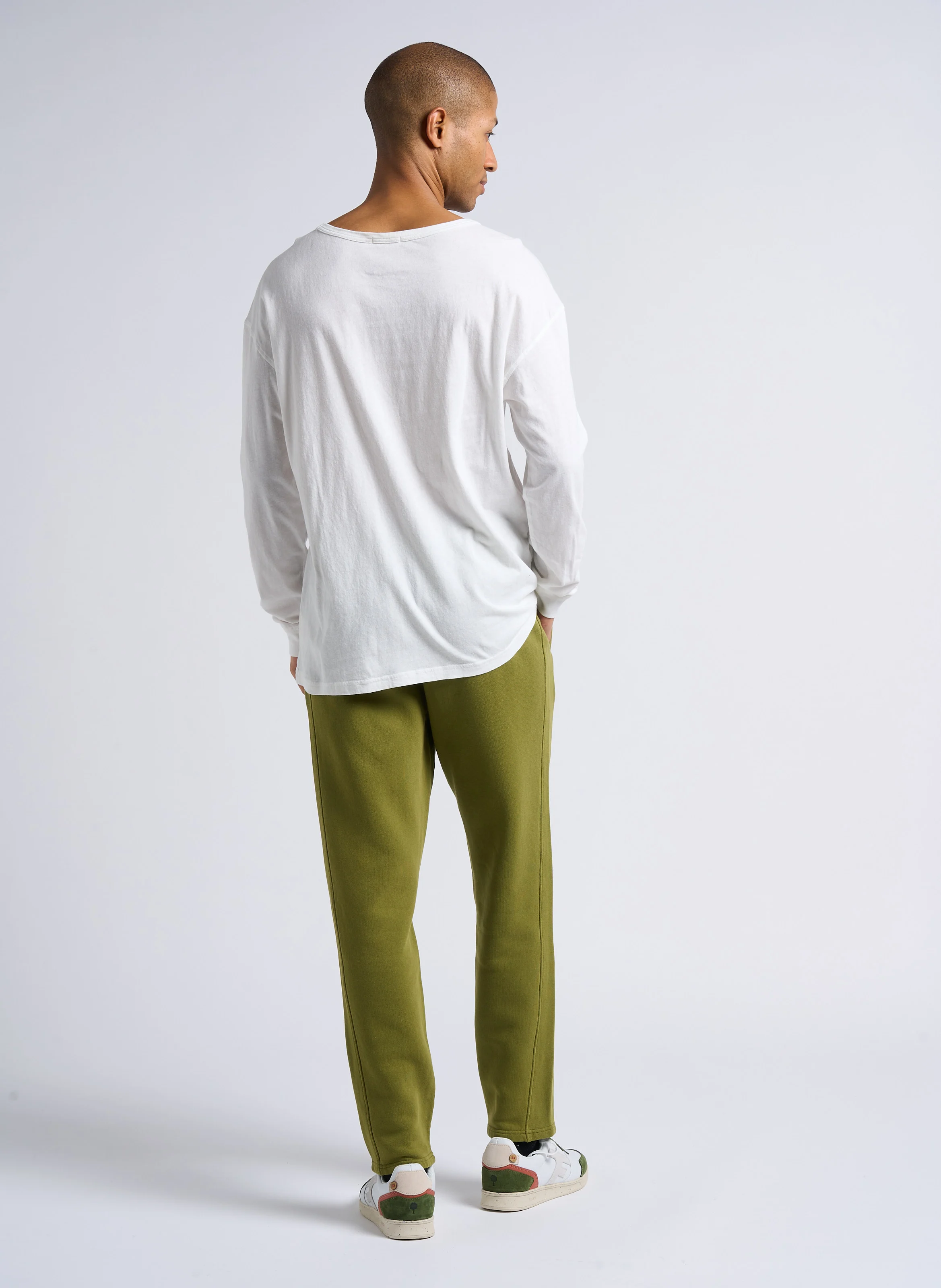 GAMIPY - Tee-shirt droit à bords-côtes en coton | Blanc