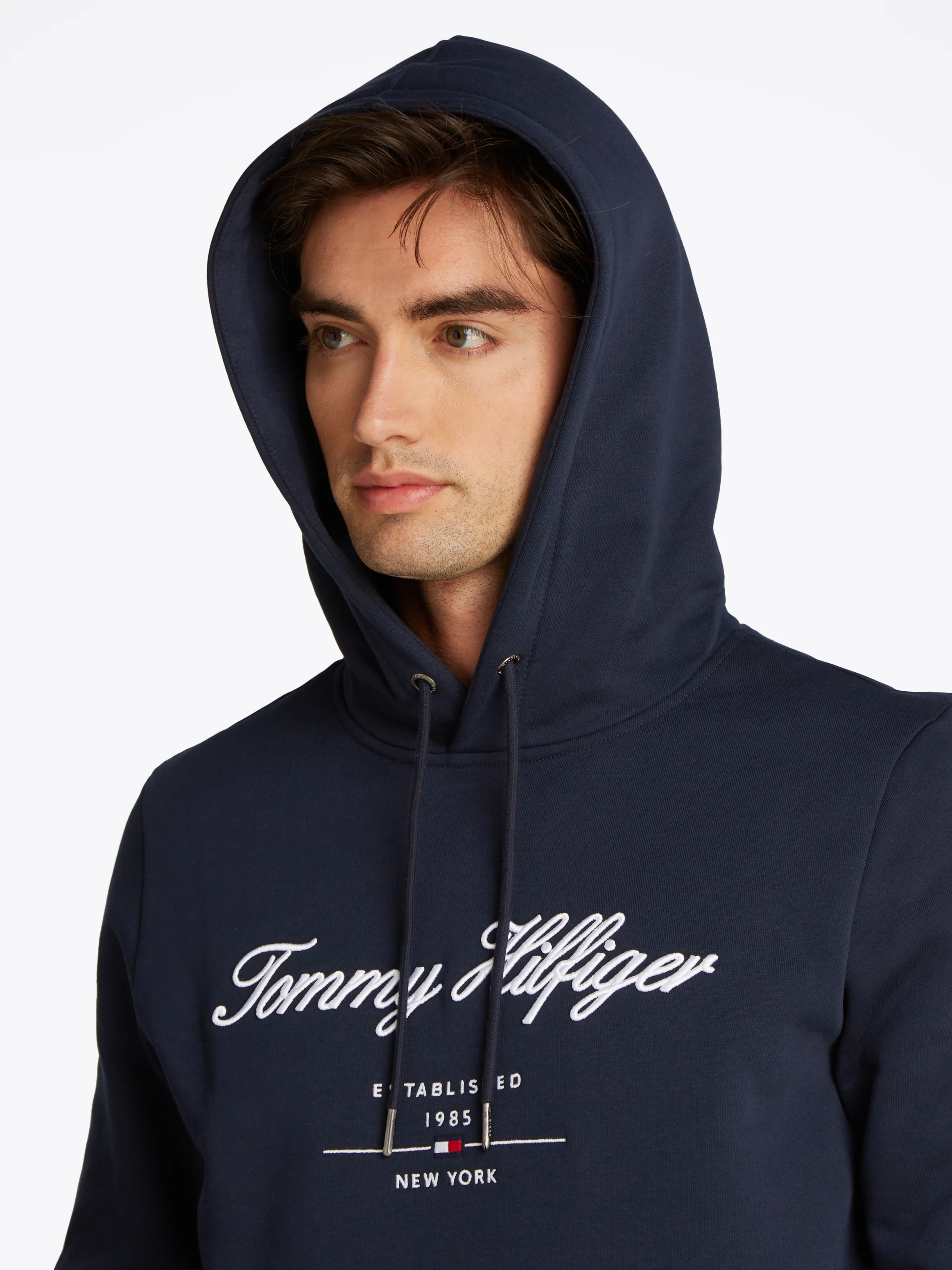 Sweat à capuche brodé | Bleu