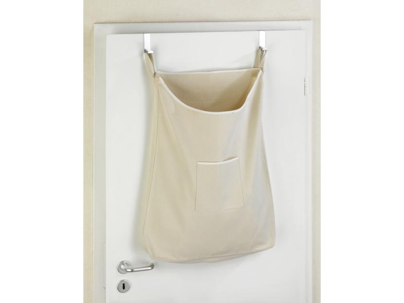 Wenko Wäschesammler Canguro  65 l, Beige/Silber Wäschesack aus hochwertiger Baumwolle