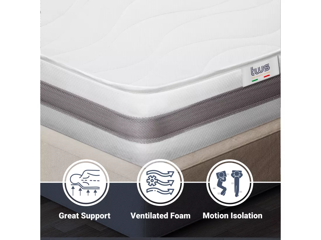 Matelas Double 140x190 à mémoire orthopédique | Hauteur 20 cm | Made in Italy