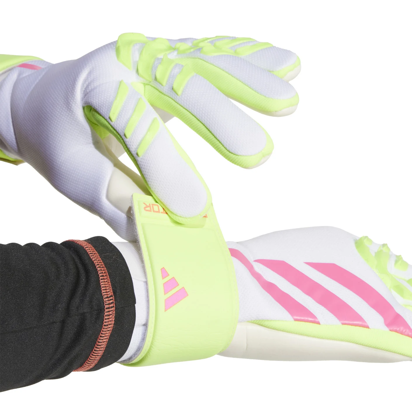 Adidas Predator League Keepershandschoenen Wit Neongeel Roze