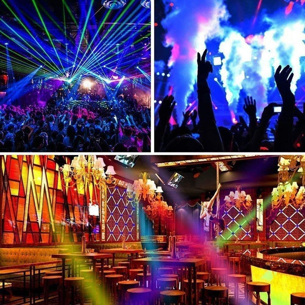 Soundgesteuerte Disco Lichter 78 LEDs Partylicht RGB Multicolor Projektionslampe mit Fernbedienung   Netzteil - Schwarz
