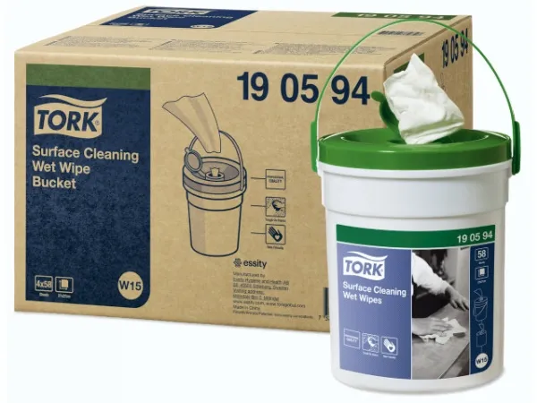 Overfladerengøring Tork Wet Wipes til overflader - spand med 58 klude - (4 stk.)