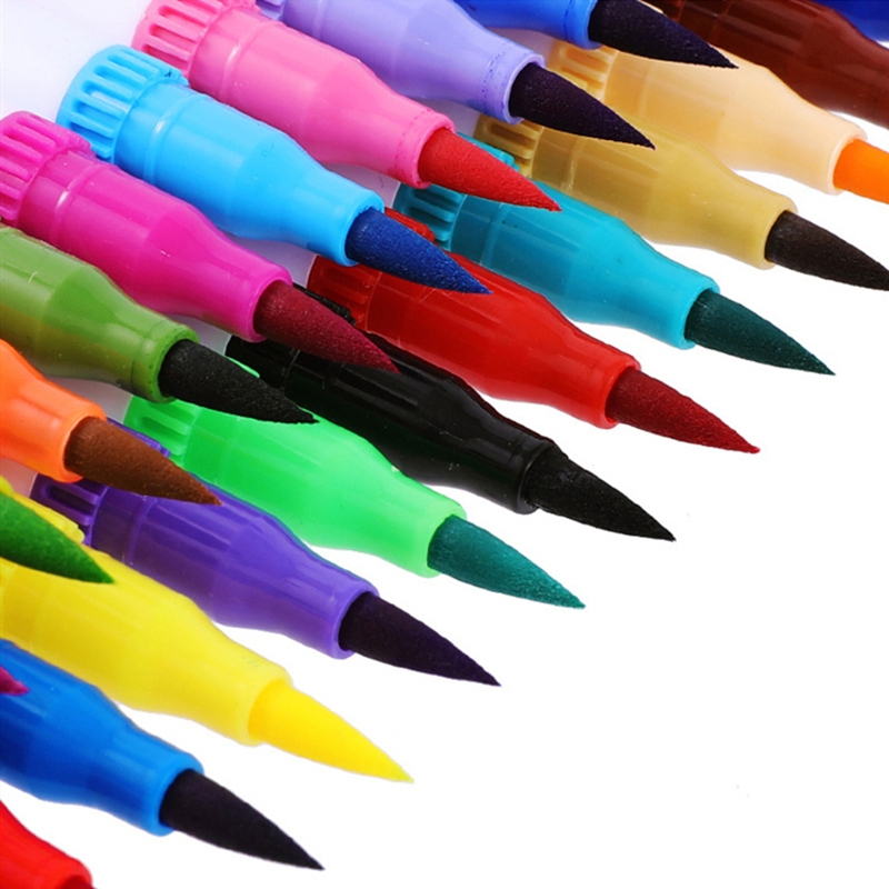 (24er Set) Doppelspitz Mal Filzstifte Dual Brush Pen Fineliner Künstler Stifte