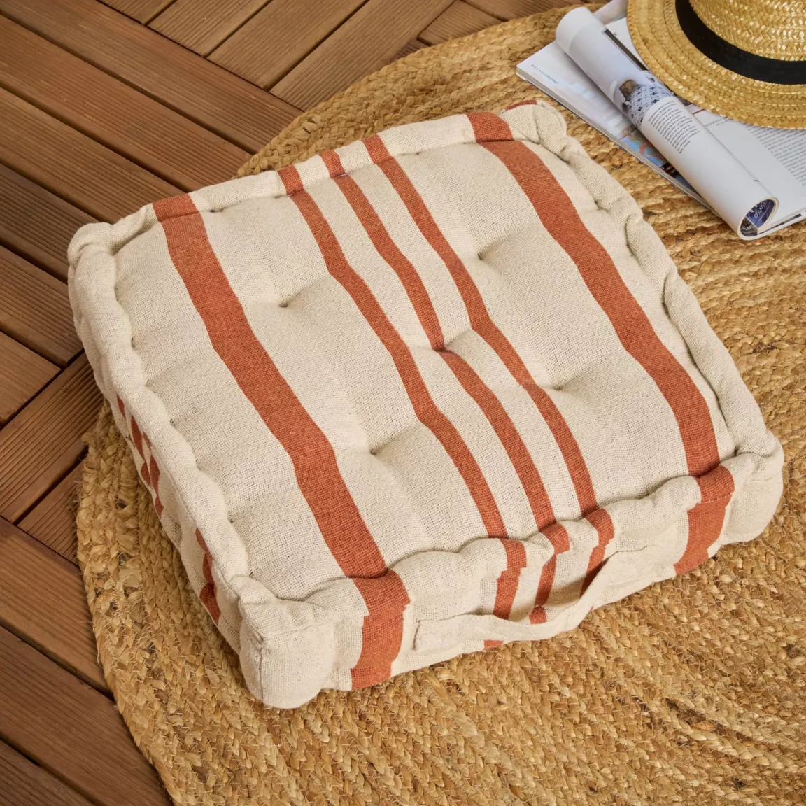 Coussin de sol extérieur (45 x H10 cm) Nautira Orange