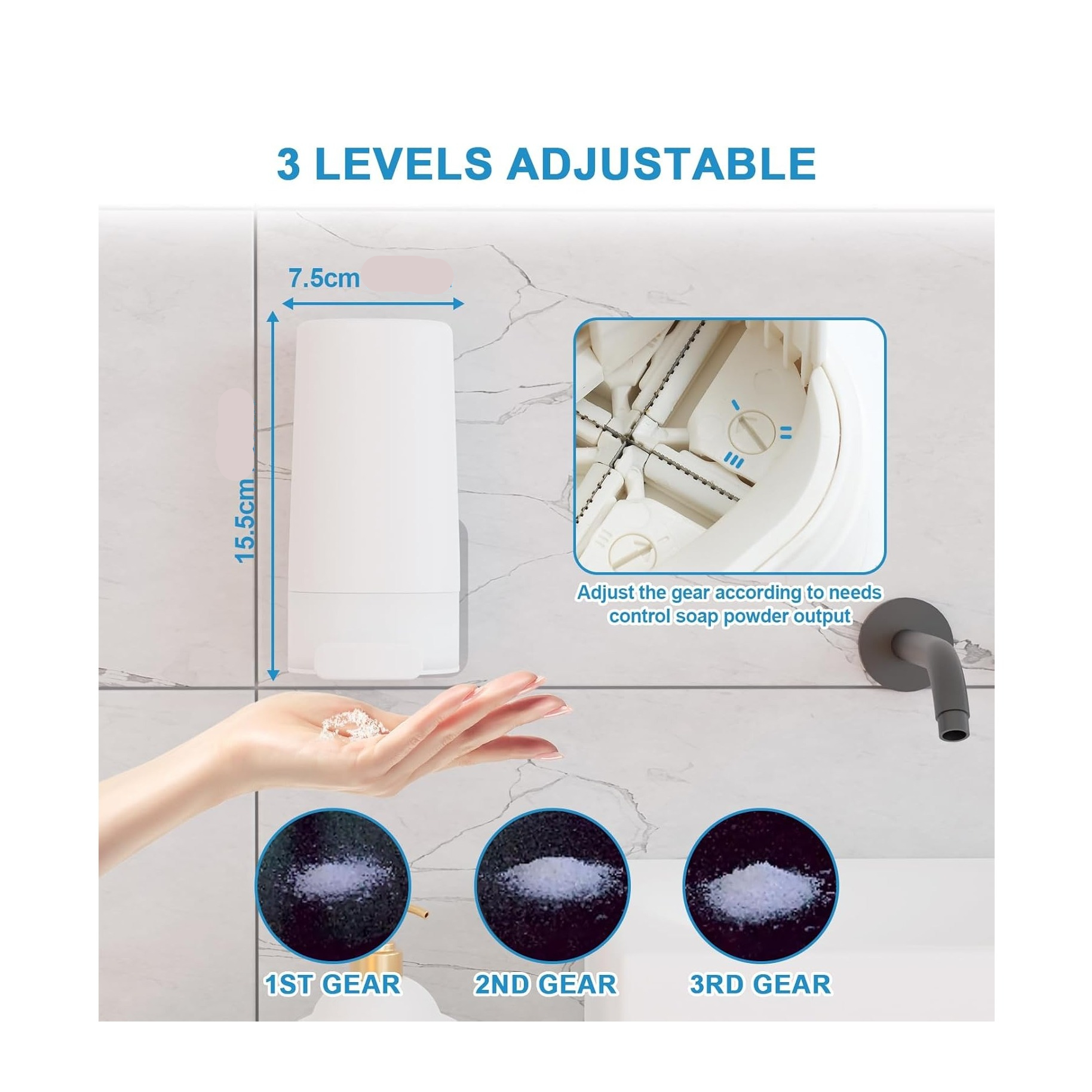 (75x155mm) Seifen Spender Hobel für Feste Seife Nachfüllbare Stückseife Reibe Selbstklebender Kernseifen Dispenser - Weiss