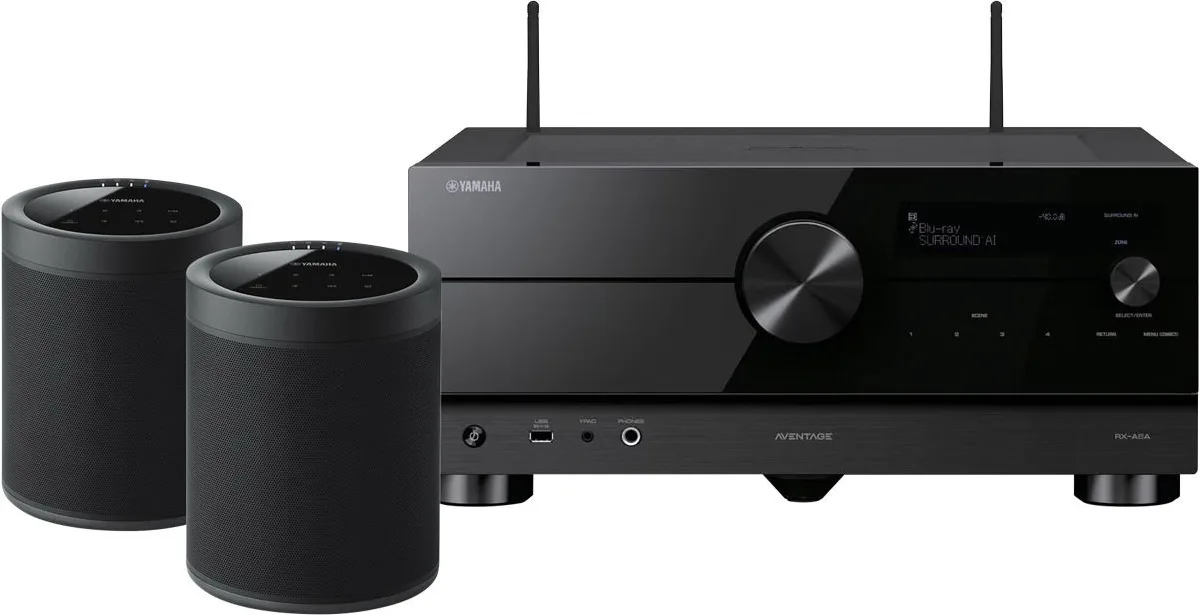 Yamaha Aventage RX-A6A   Yamaha MusicCast 20 (WX-021) Noir (la paire) Amplis home-cinéma