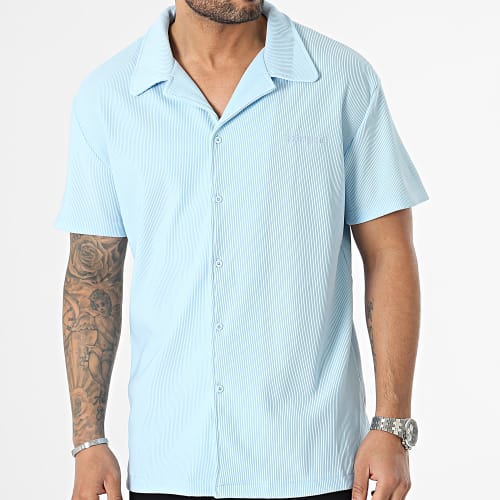 Chemise Manches Courtes Bleu Clair