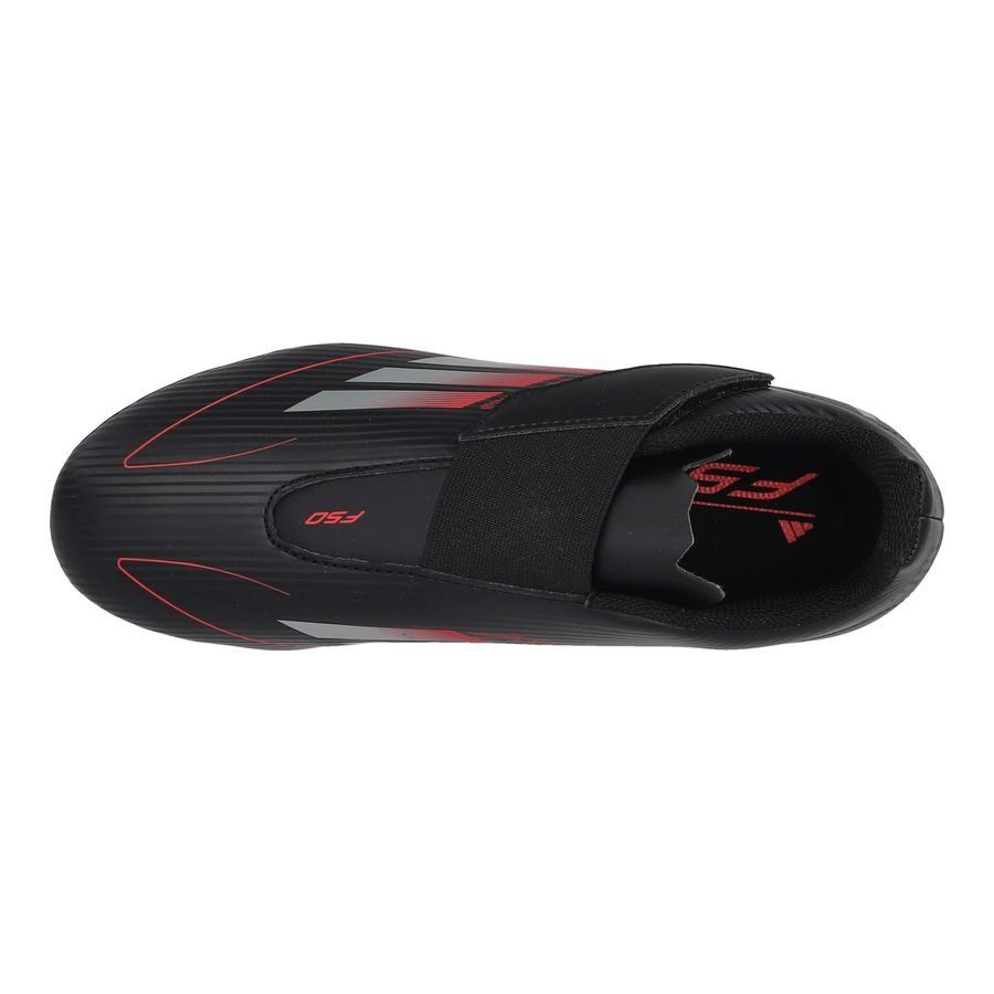 adidas F50 Club Velcro FxG Stealth Victory - Noir/Argenté/Lucid Red Enfant