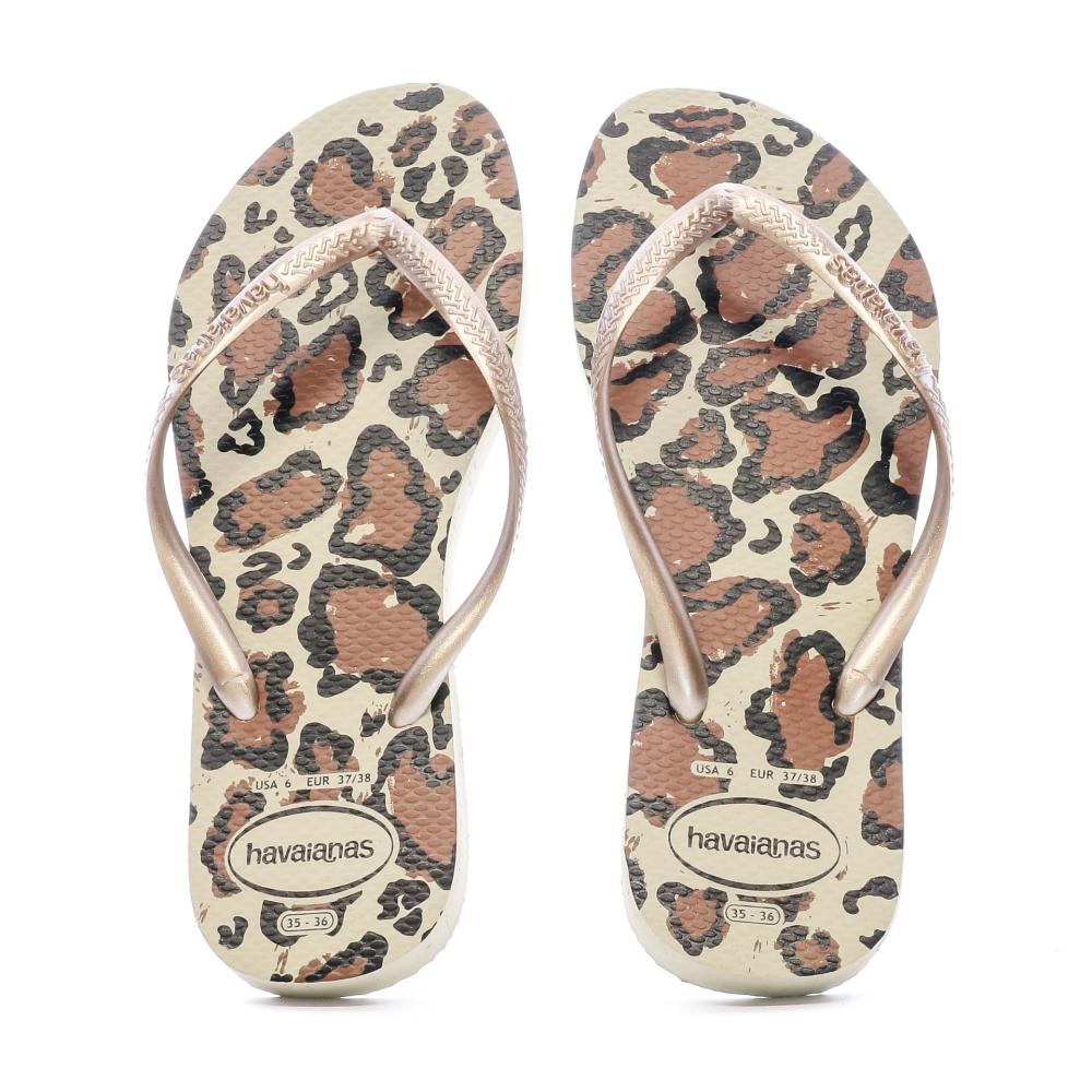Havaianas Tongs Marron Léopard Femme Havaianas Slim Animals