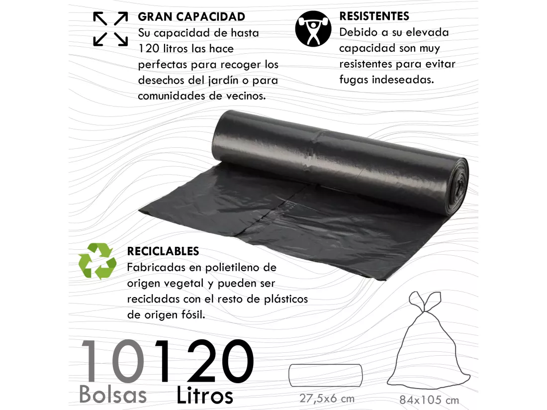 Wellhome recyclo Garbage 110 litres, fermé avec le couvercle, idéal pour le recyclage des déchets biologiques, avec des roues + 3x sacs à ordures de 10 unités