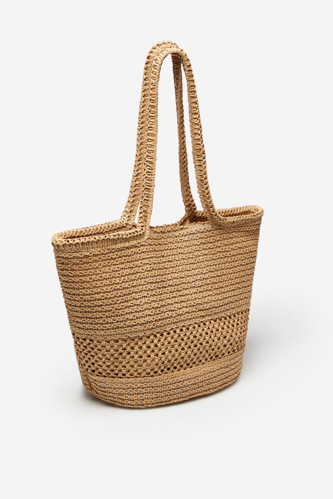 Bolsa de ombro espaçosa em ráfia - Arena