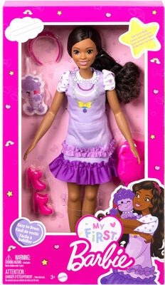 Barbie My First Dukke Brunt Hår med Puddel
