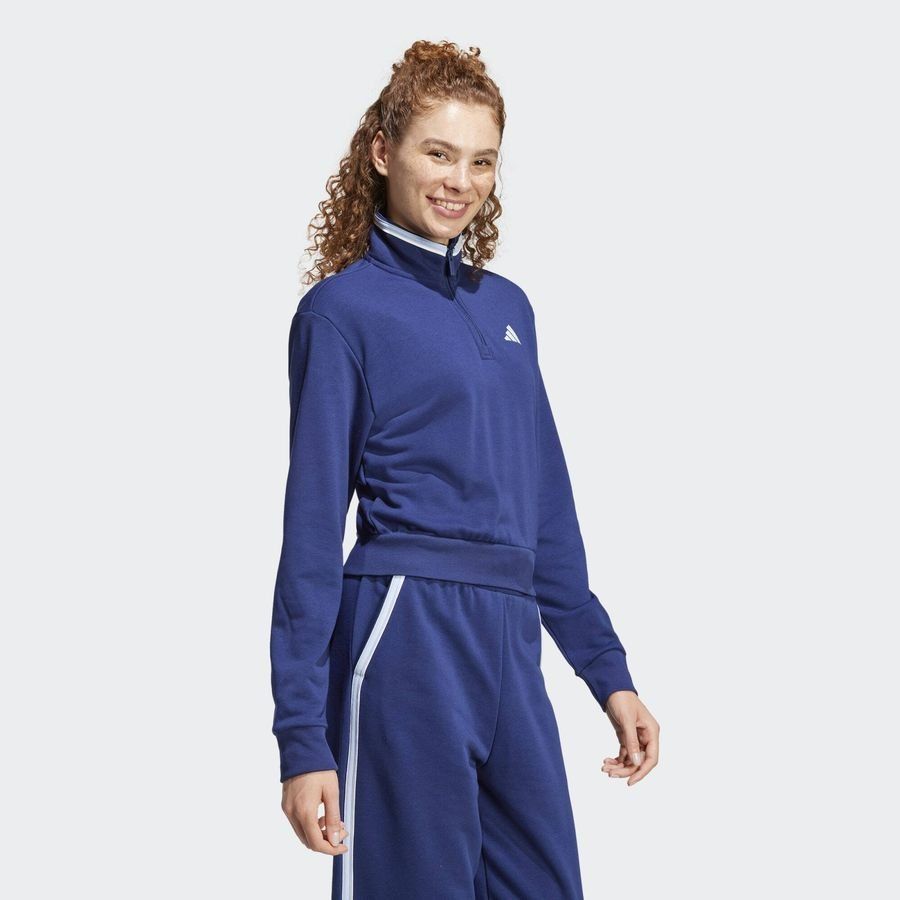 Adidas Veste de survêtement courte molleton à quart de zip Essentials Color Pop