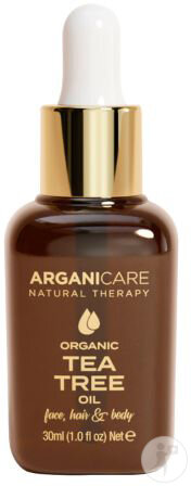 Arganicare Huile Tea Tree Bio 3en1 Visage/Cheveux/Corps Flacon Compte-Gouttes 30ml