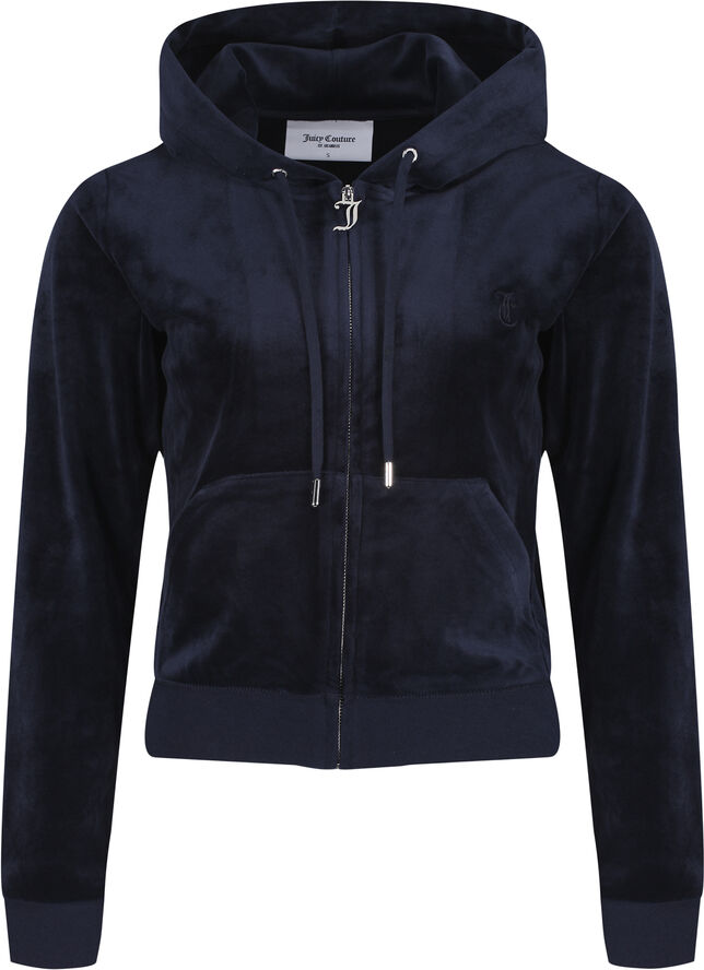 Juicy Couture Robertson Classic Velour Zip Trough Hoodie Night sky