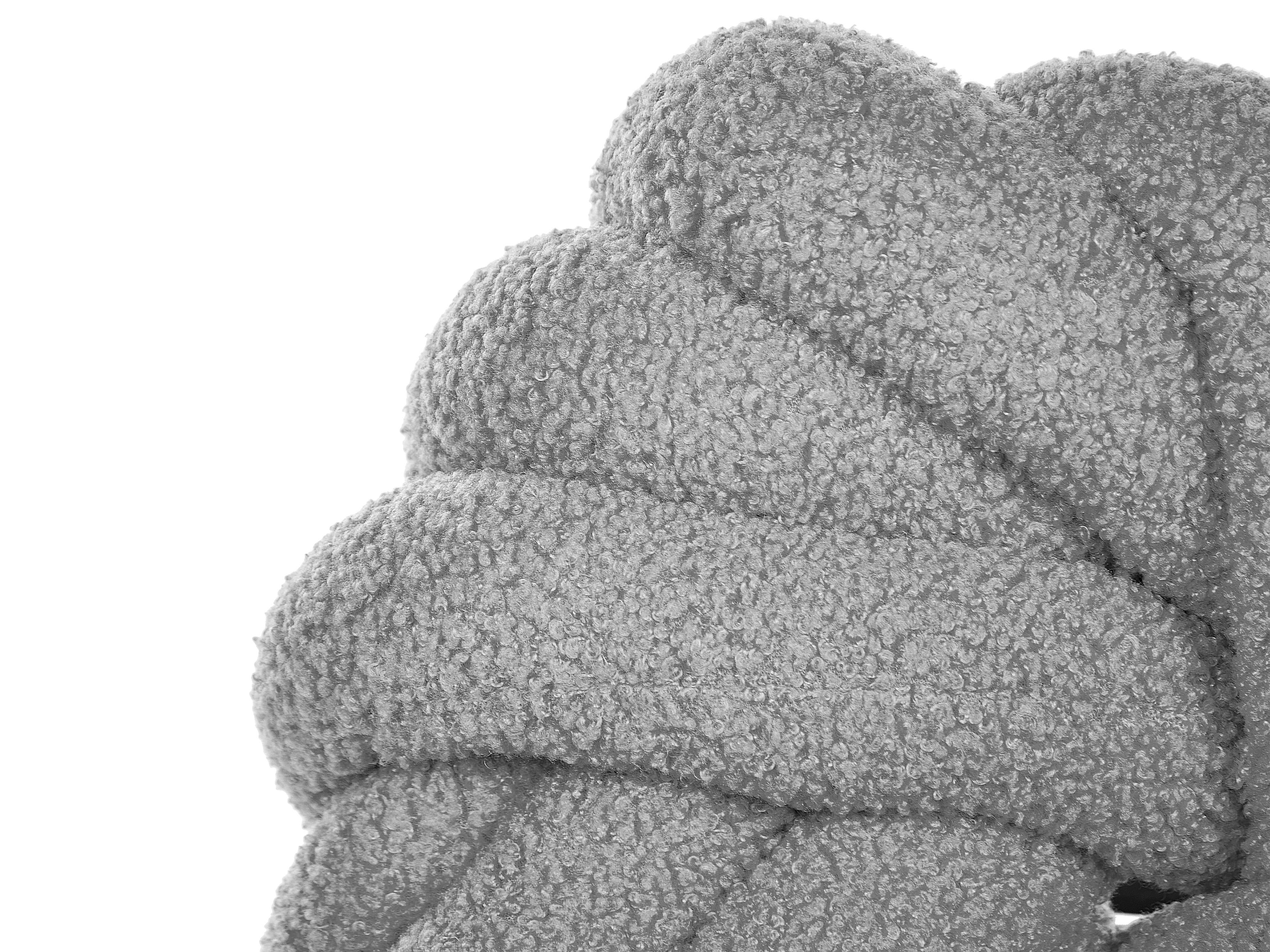 Sierkussen AKOLA Bouclé 31 x 31 cm Grijs effen