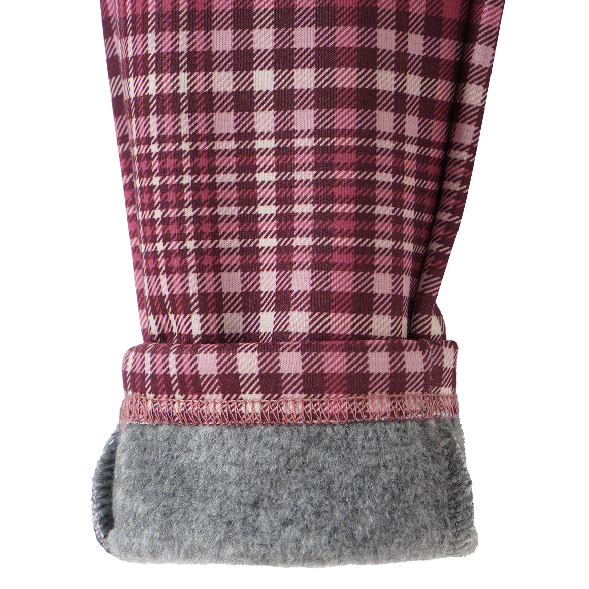 Yigga Mädchen Thermo-Leggings mit Karo-Muster beere / rosa / hellbeige