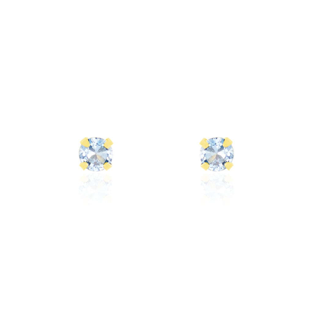 Boucles D'oreilles Puces daria Serti Griffe 2 Or Jaune Oxyde