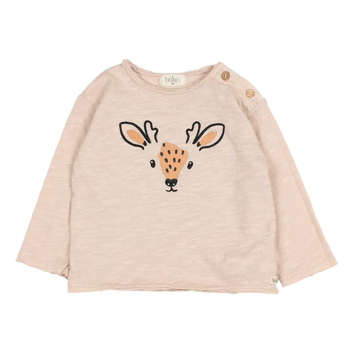 Búho T-Shirt Coton Bio Flammé Faon | Sable