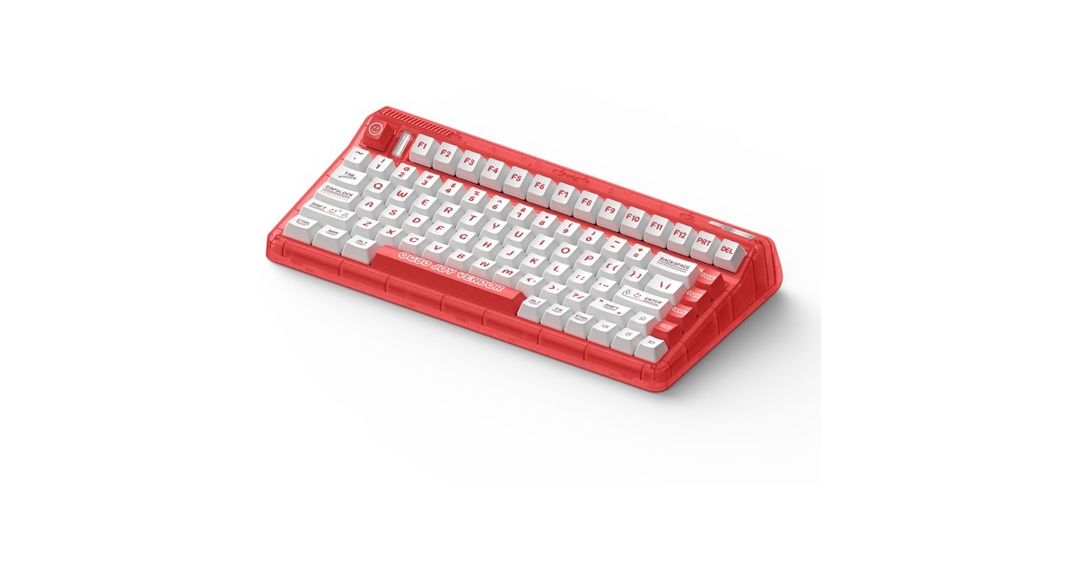 IqunixOG80 Joy Vendor Wireless Mechanical Keyboard, gaming toetsenbord  (Rood/wit, US lay-out, IQUNIX Moonstone, RGB leds, 80% (TKL), Hot-swappable, PBT, 2.4GHz | Bluetooth 5.1 | USB-C)