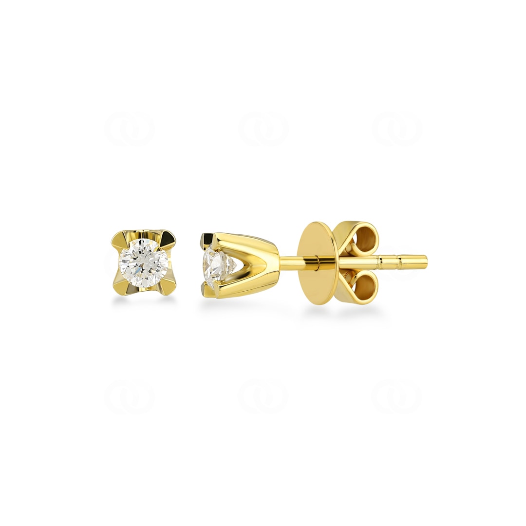 Ohrstecker 750/18 K Gelbgold mit Diamant 0.20 ct H/si