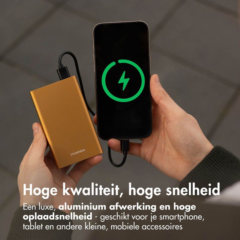 imoshion - Ultra Series - Aluminium Powerbank - Gold - 20.000 mAh - Snelladen tot 33 watt