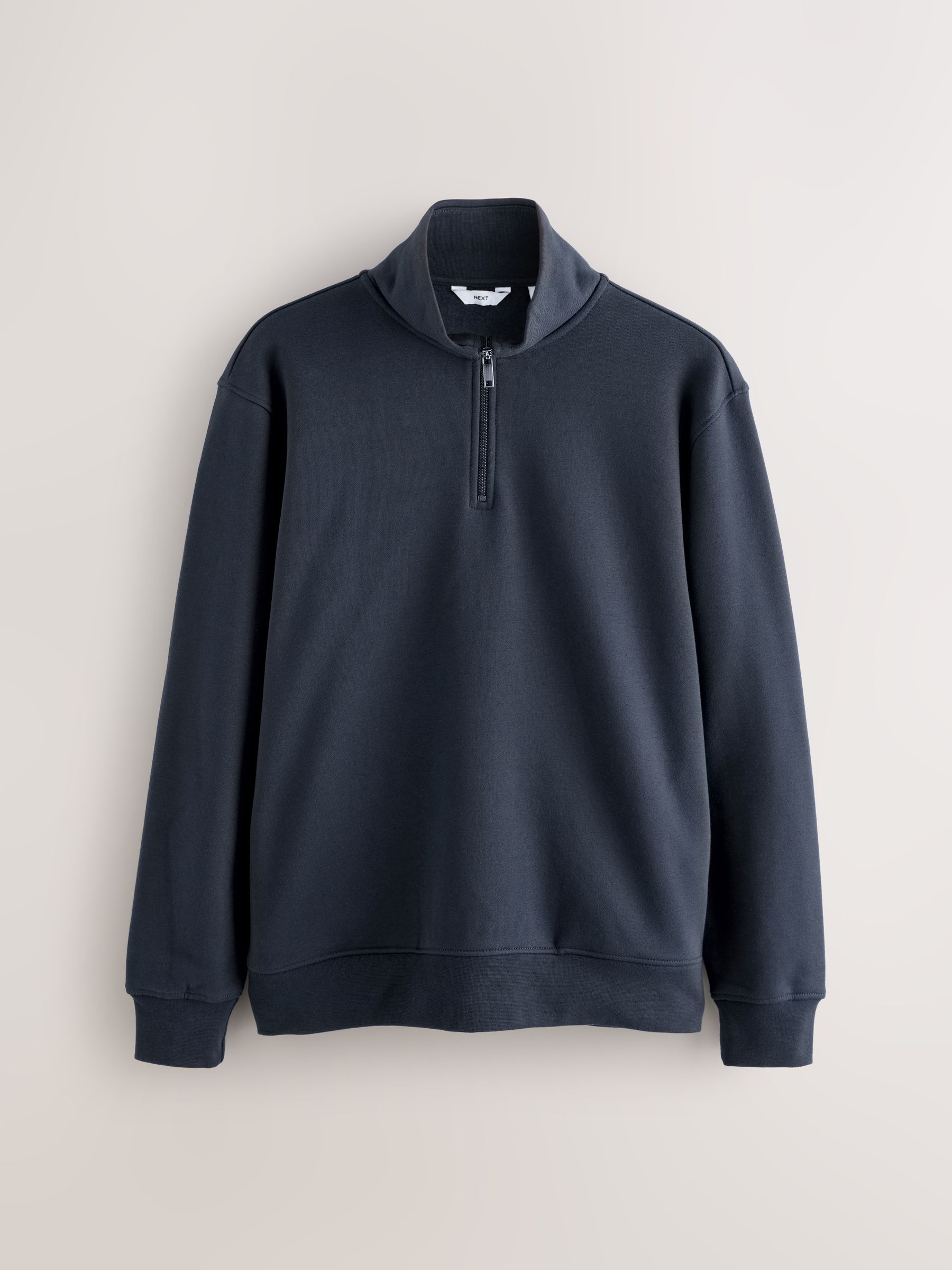 Donkerblauw - Kwartrits - Sweatshirt van jersey met hoog katoengehalte