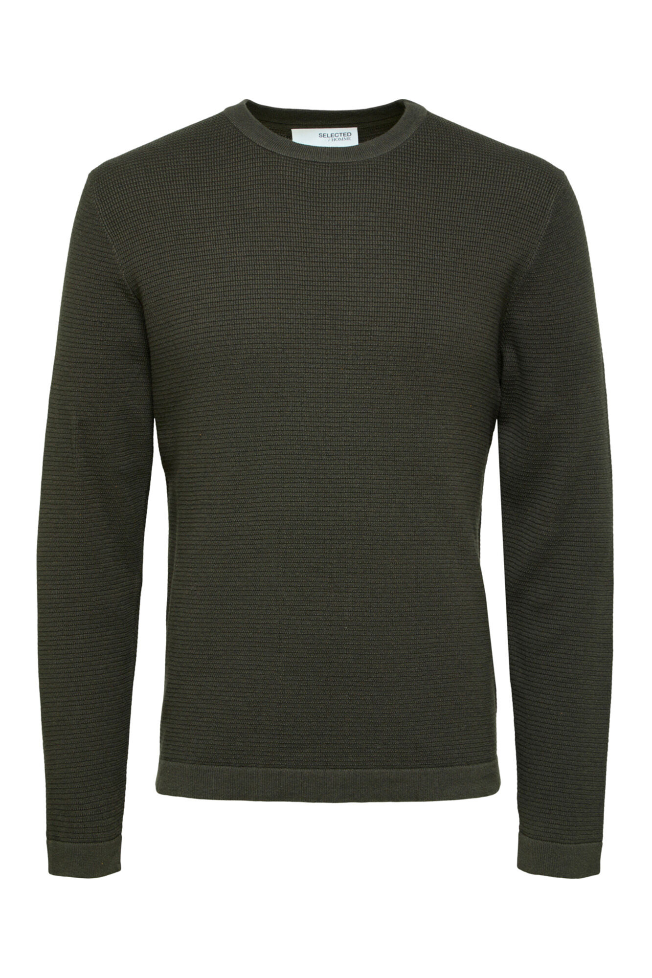 Suéter de gola redonda, 100% algodão orgânico - Verde