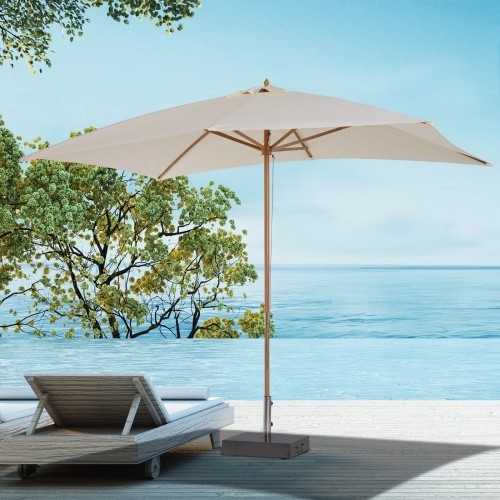 Guarda-sol Outsunny para jardim, cor creme