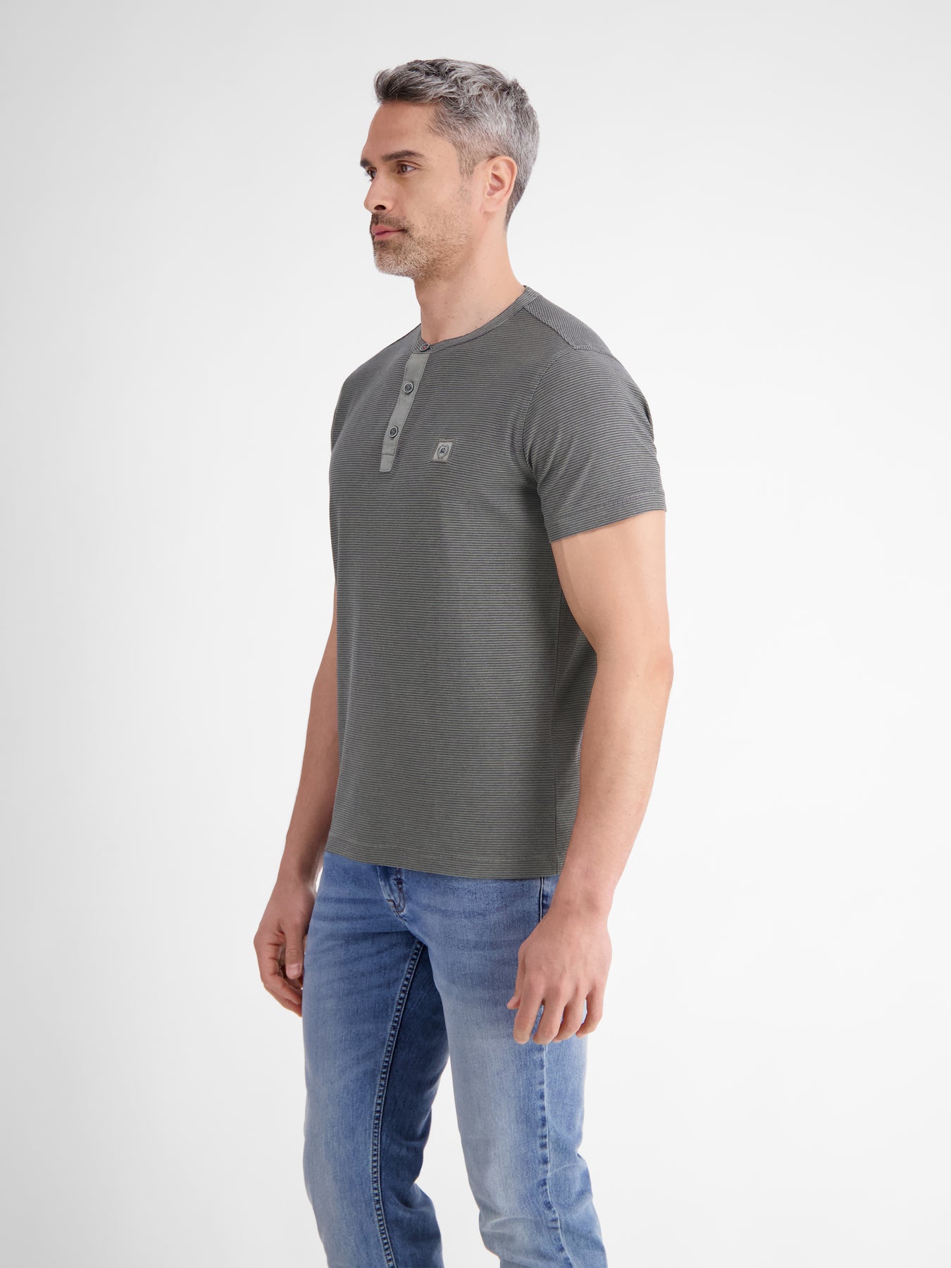 Gestreiftes Serafino-Shirt für Herren
