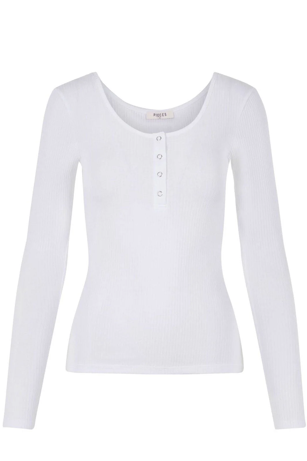 Pieces PcKitte LS Top right white