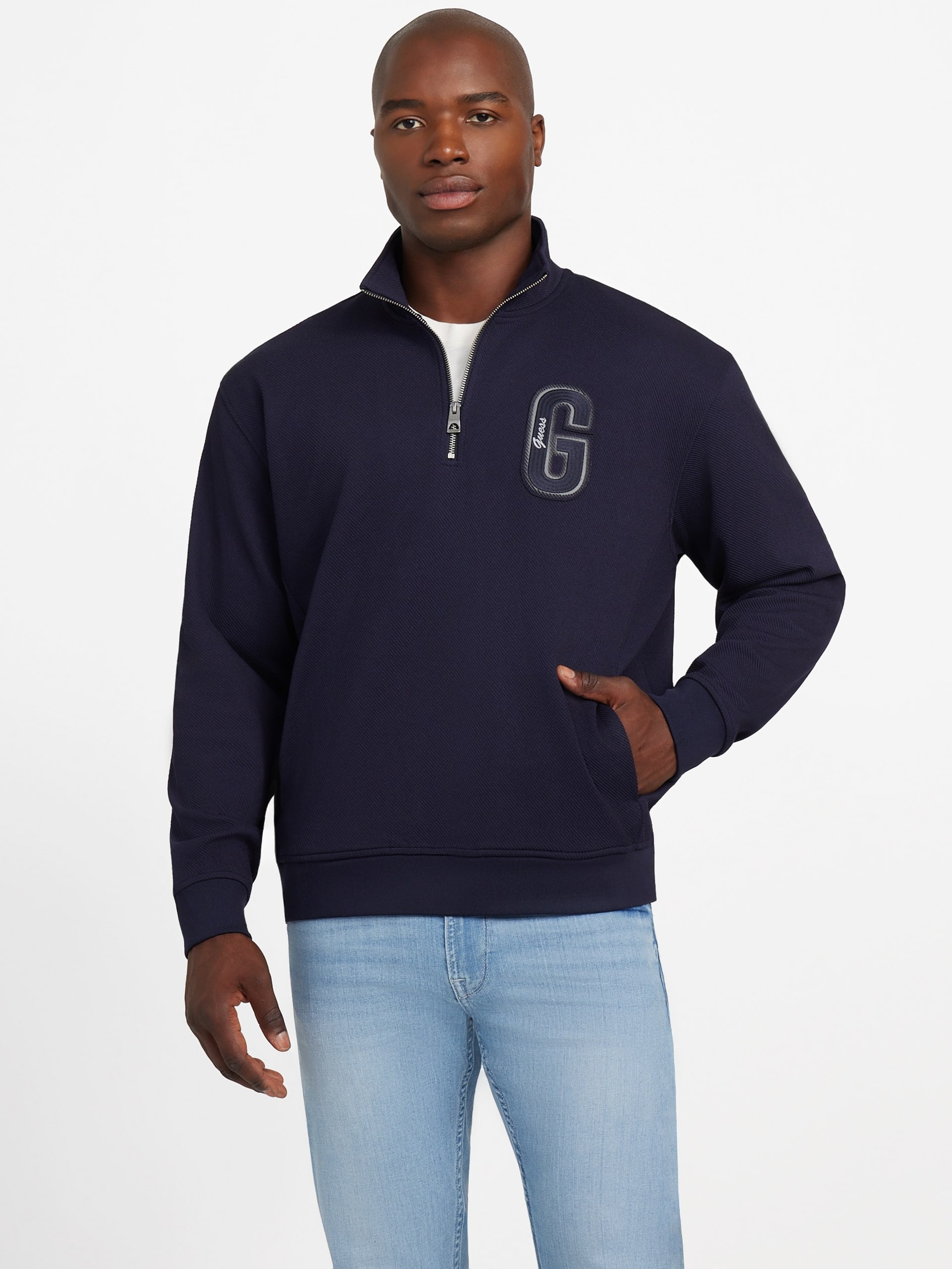 Suéter Eco Harris Twill com Zíper e Gola Alta