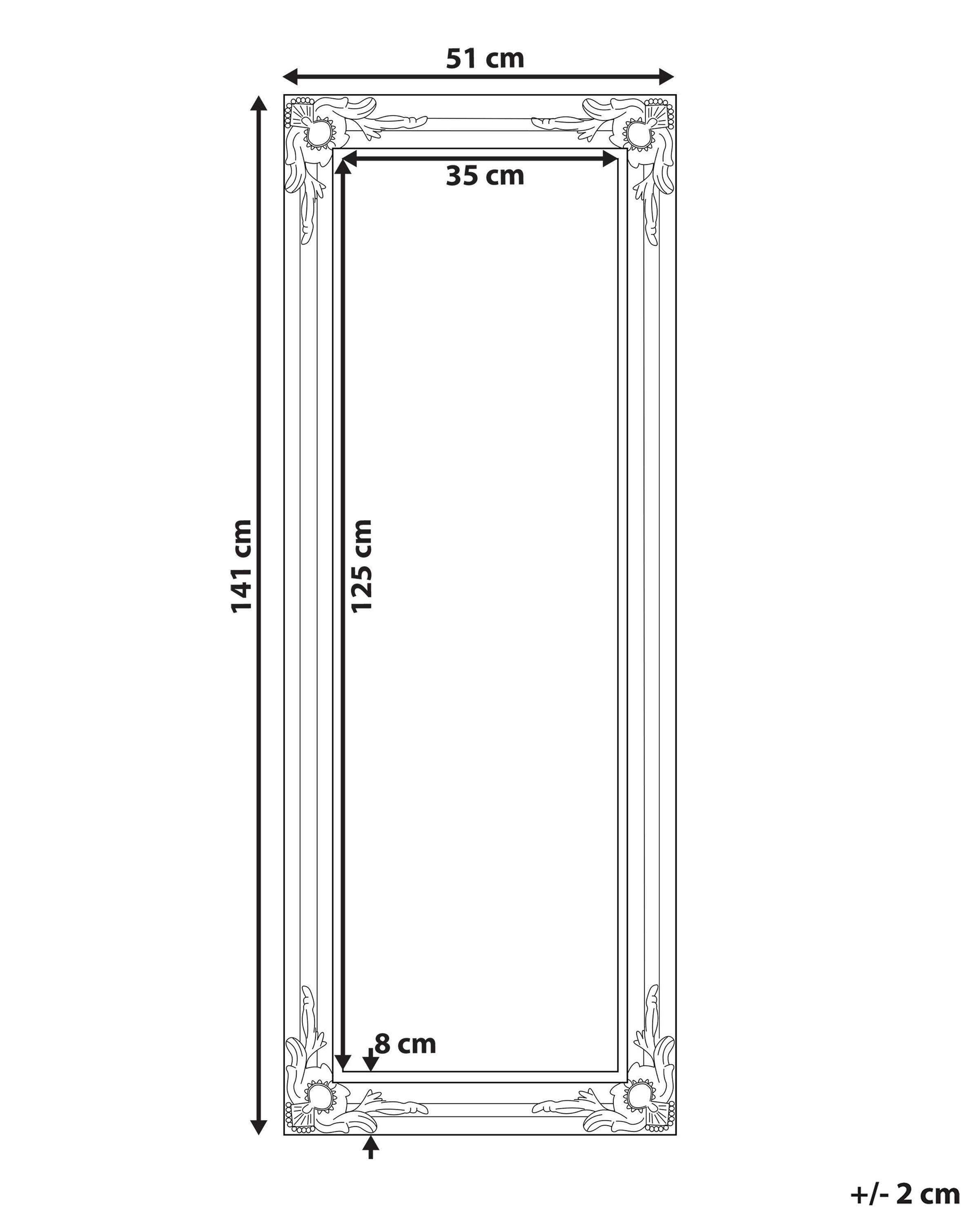 Wandspiegel BELLAC 51 cm 141 cm Zilver