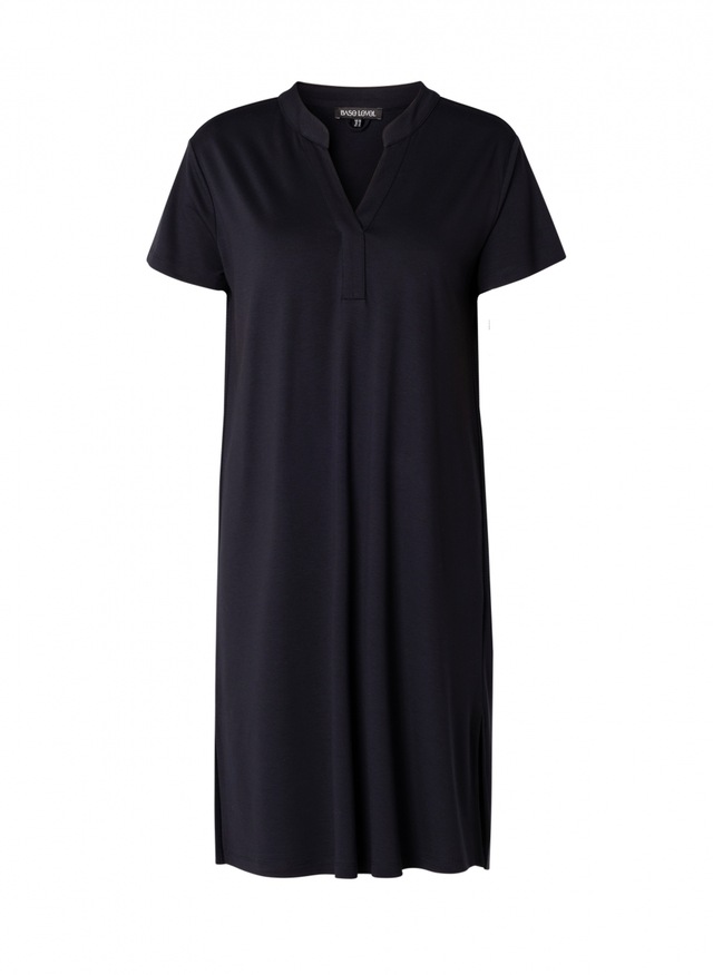 Base Level Curvy Sommerkleid Ohne Taschen mit Bindegürtel