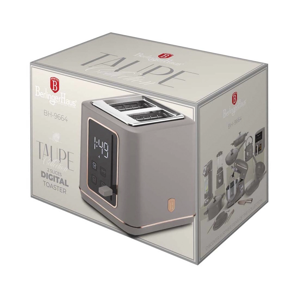 Berlinger Haus Toaster mit Digitalanzeige Taupe Collection