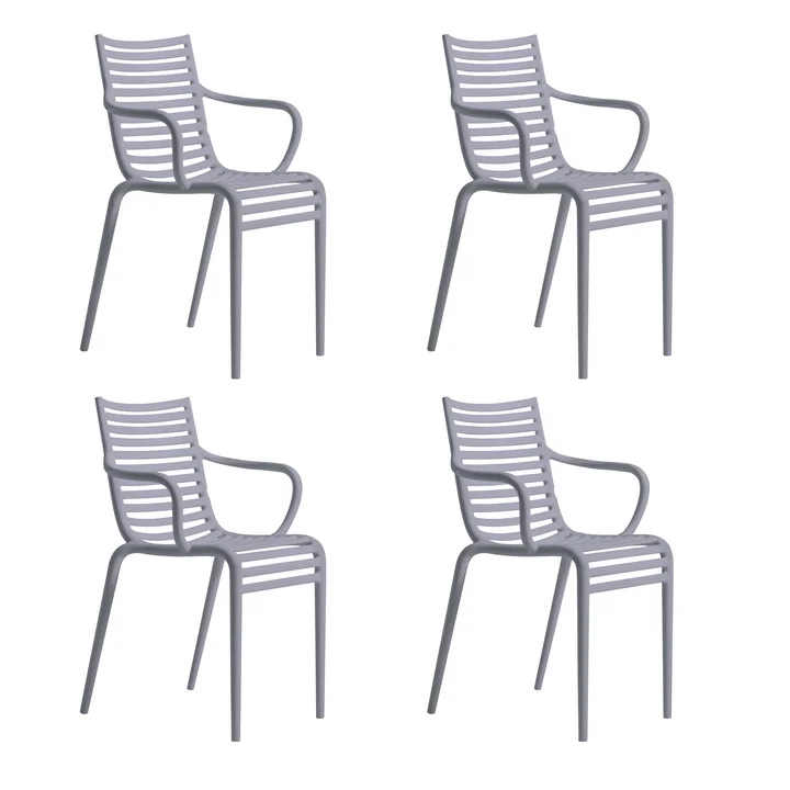 Driade - PIP-e Gartenarmlehnstuhl, lavendel (4er Set)