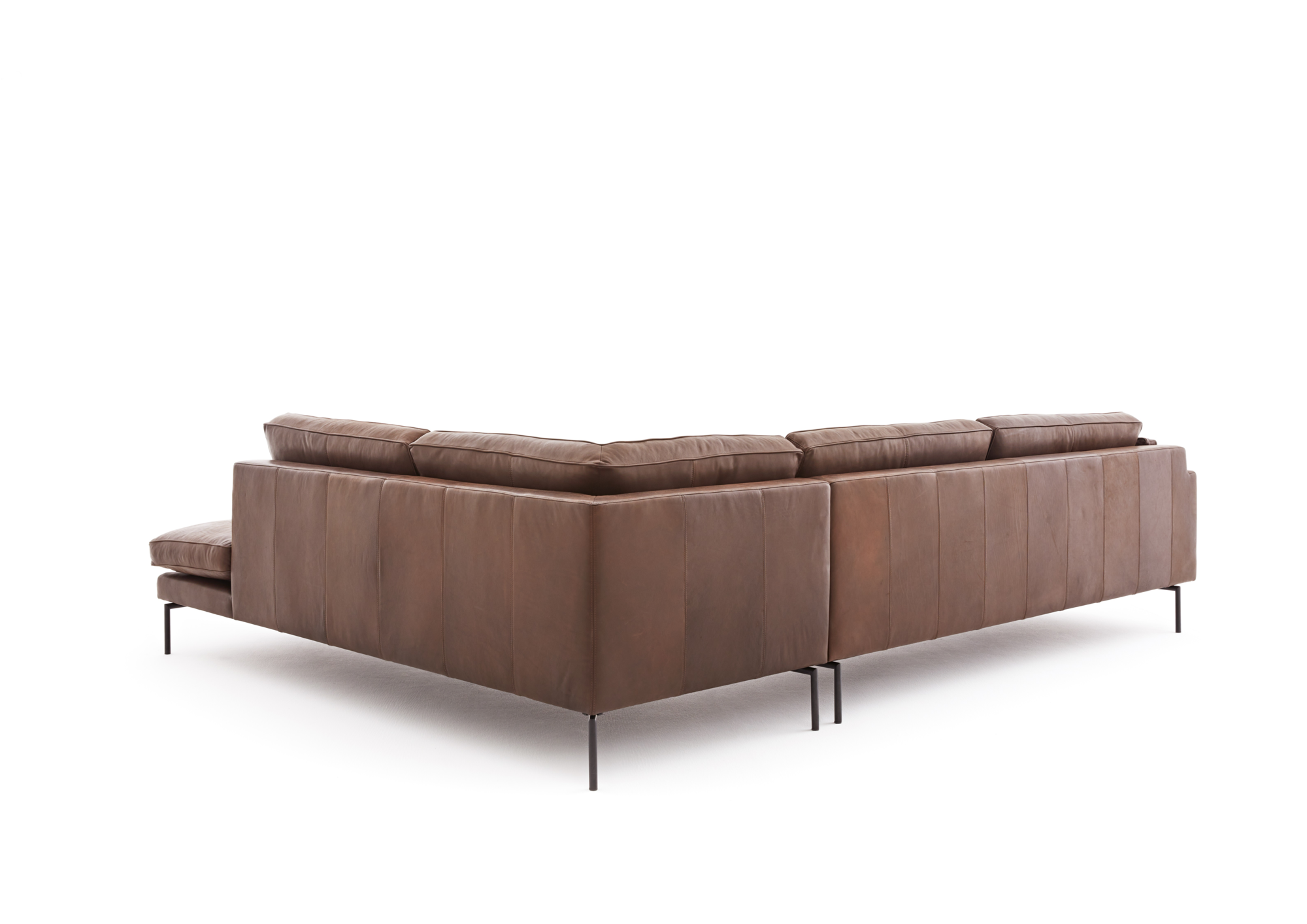 Loods 5 Design hoekbank Stark rechts Hoekbank Rechts (37+29) | C Sauvage Chocolate | Zwart met knik