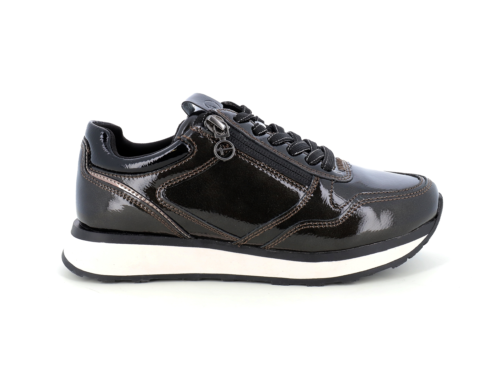 Tamaris-23603 Matières combinées Verni Gris