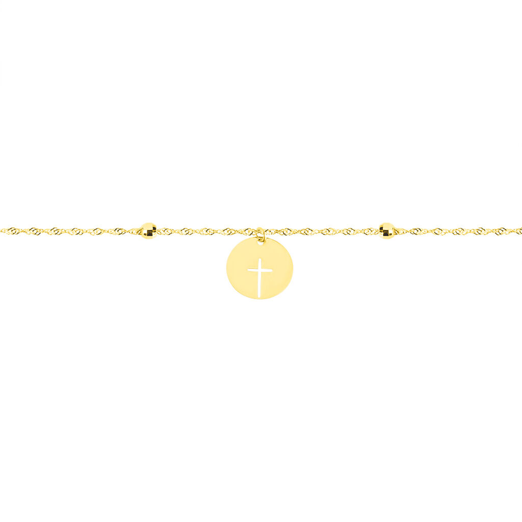 Bracelet Cobeia Croix Maille Forçat Or Jaune