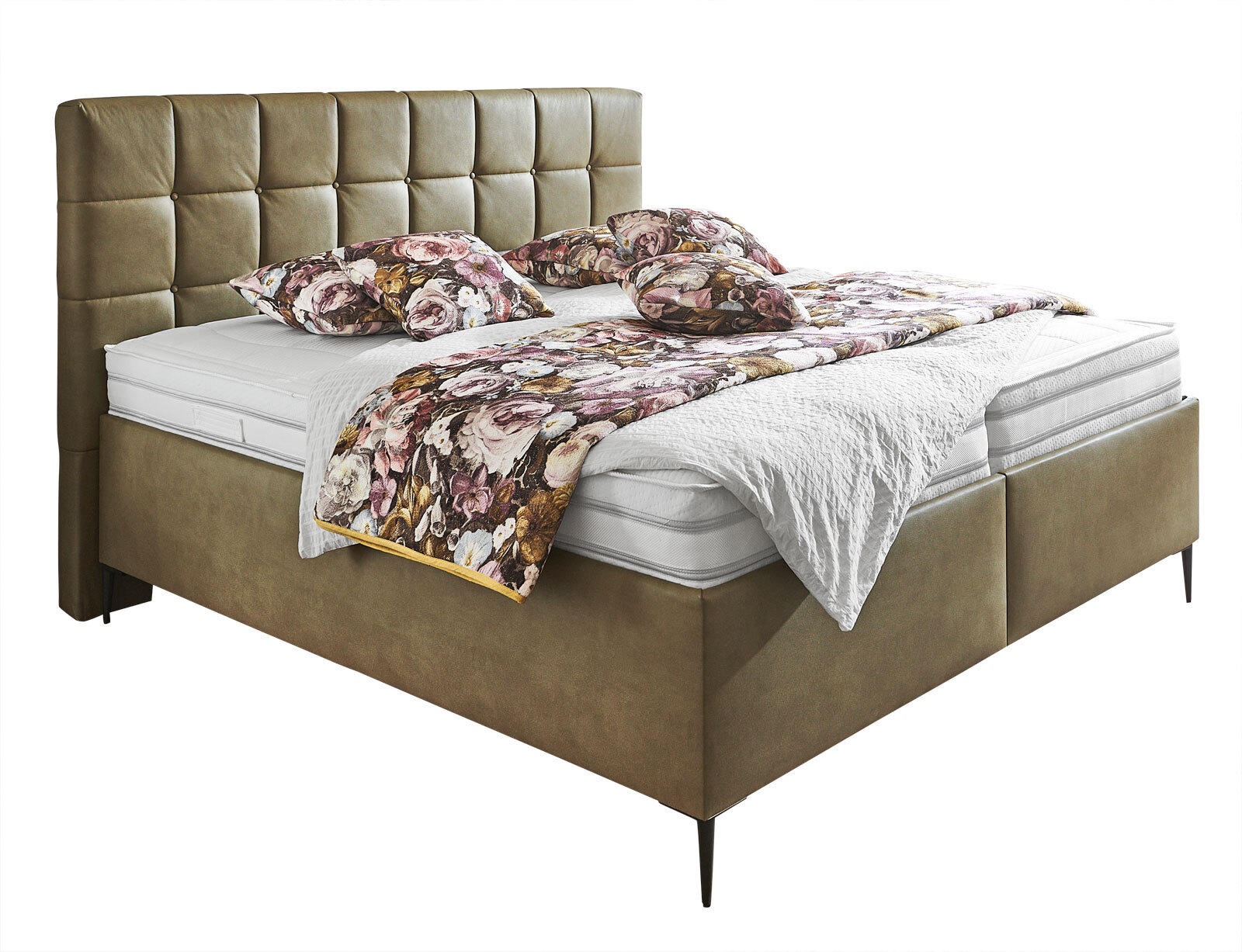 SYSTEMPOLSTER Polsterbett ALESSANDIRA 180 x 200 cm braun