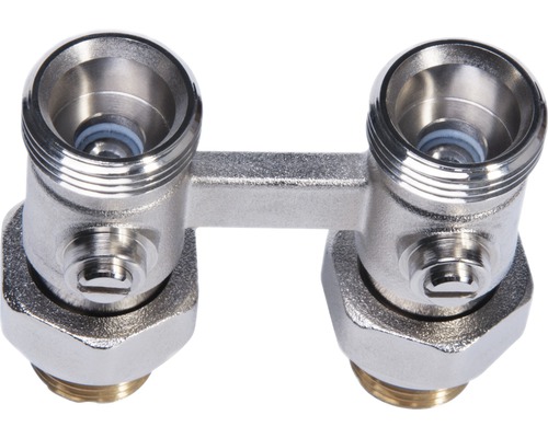 Rotheigner kraanblok 1/2 inch doorlopende uitvoering nikkel