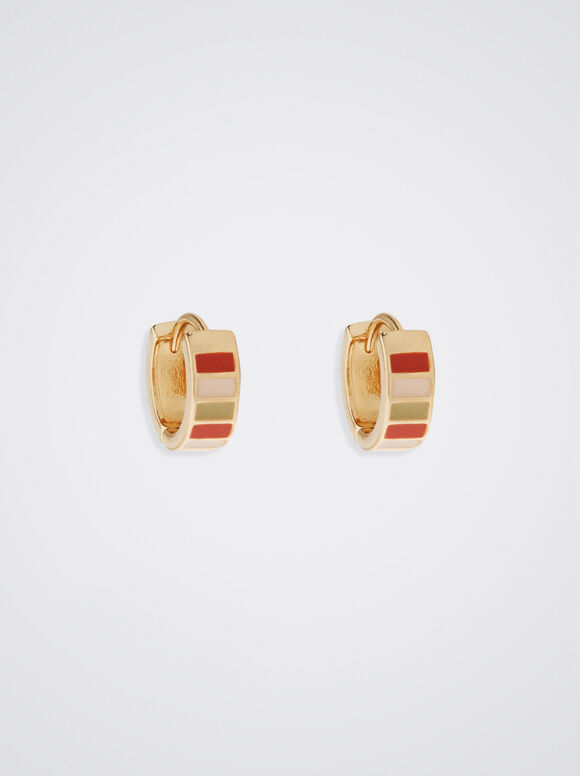 Brincos de argola esmaltados - Multicoloridos