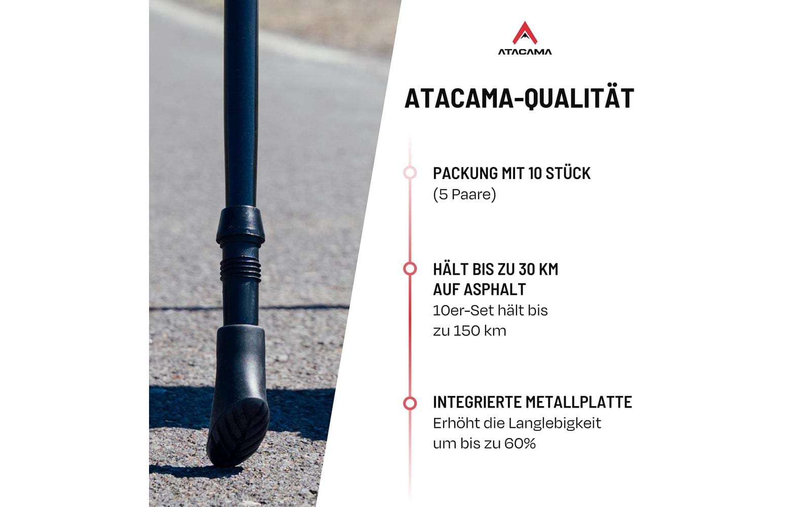 Nordic Walking Gummipuffer Wanderstockaufsatz 10er-SetWalkingstock-Gummifüsse im 10er-Set