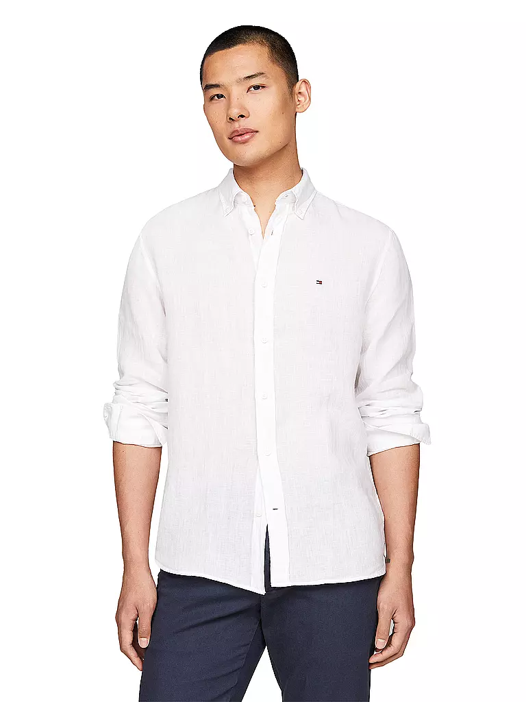 TOMMY HILFIGER Leinenhemd weiss