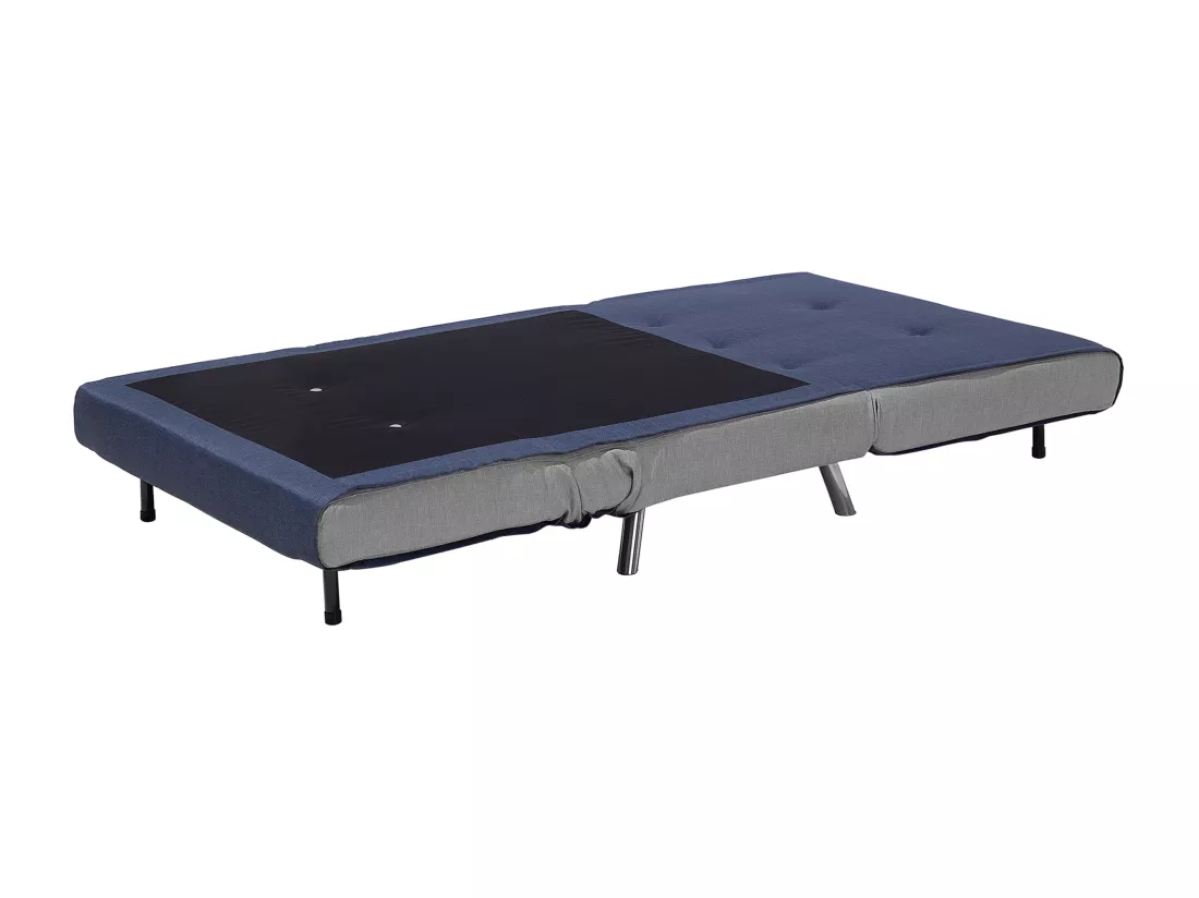 Banquette convertible 1 place en tissu bleu FARRIS
